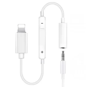 Cabo Áudio Lightning a Jack 3.5mm com Controlo de Volume