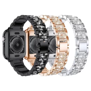 Correia Apple Watch 38/40/41mm Metálica Diamantes
