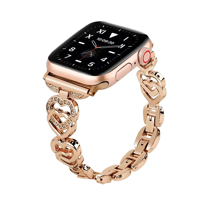 Apple Watch Strap 38/40/41mm Metallic Hearts - Image 6