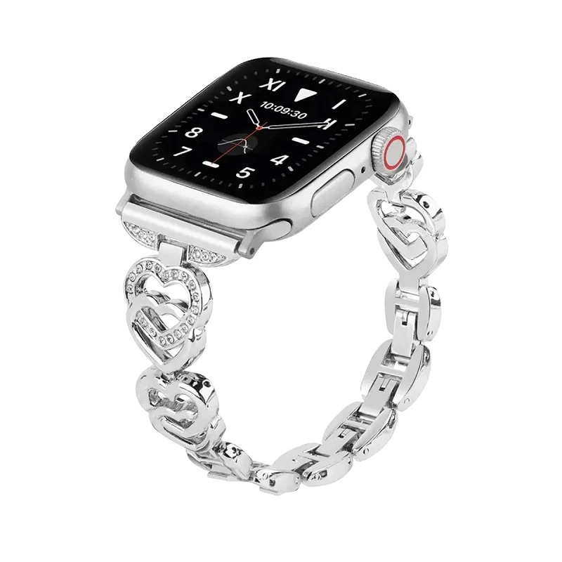 Apple Watch Strap 38/40/41mm Metallic Hearts - Image 5