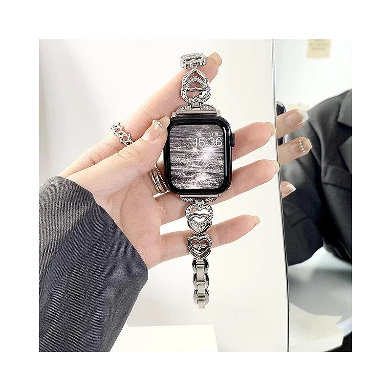 Apple Watch Strap 38/40/41mm Metallic Hearts - Image 3