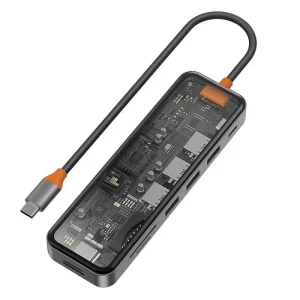 Hub multimídia tipo C WIWU 7 em 1 transparente